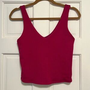 Gage Berry Vneck Ribbed Tank